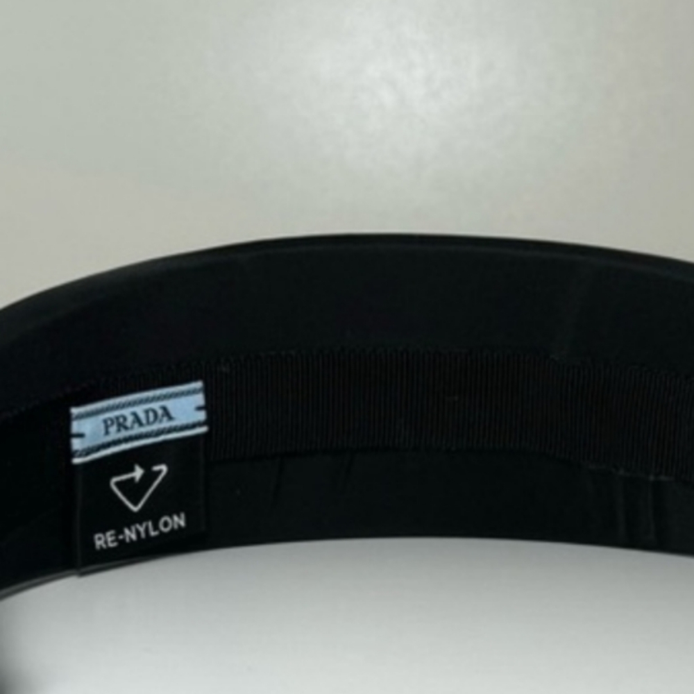 Prada Black Padded Headband with Triangle Logo - Picture 13 of 16